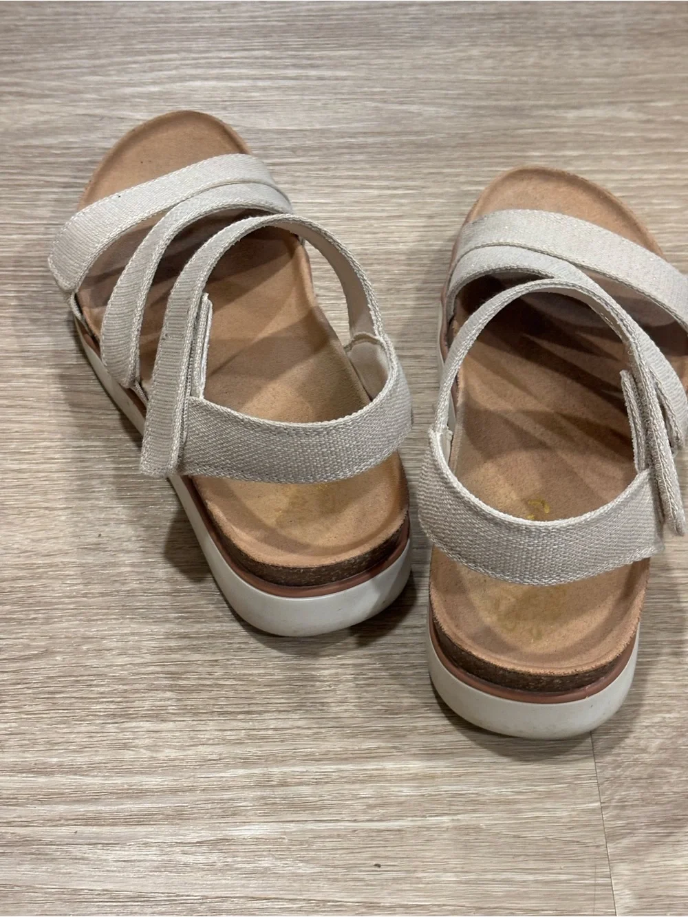 Women’s Beige Sketchers Sandals with adjustable straps